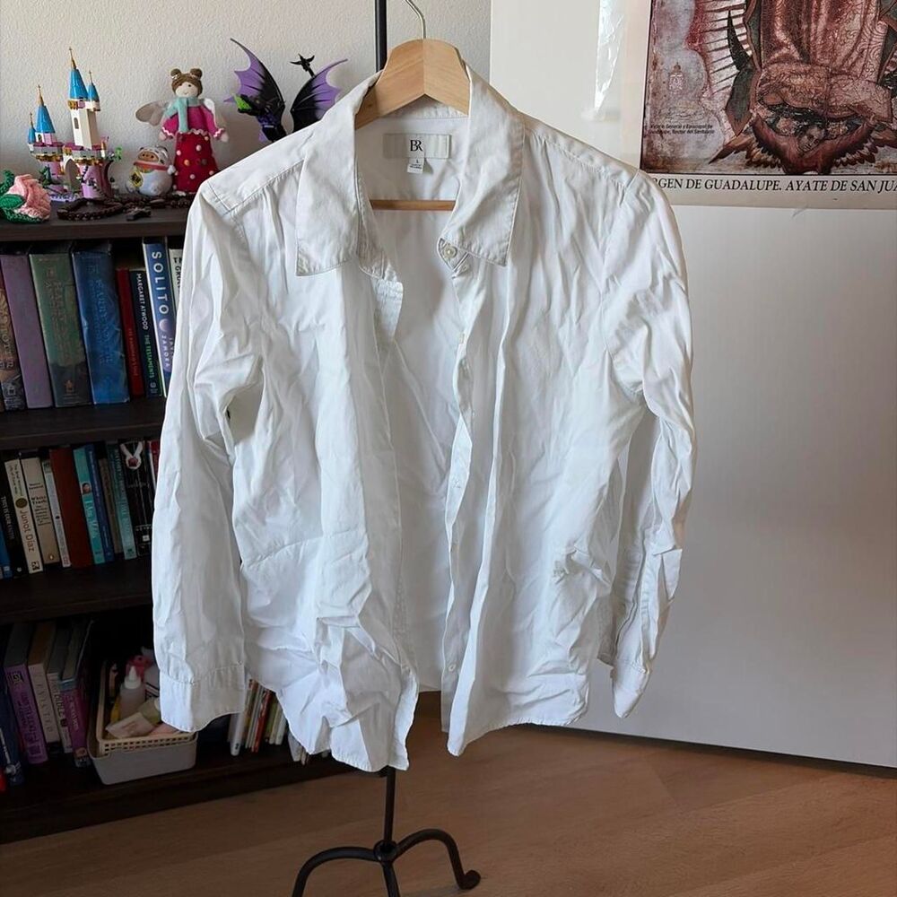Banana Republic White Button Front Shirt Women's Large